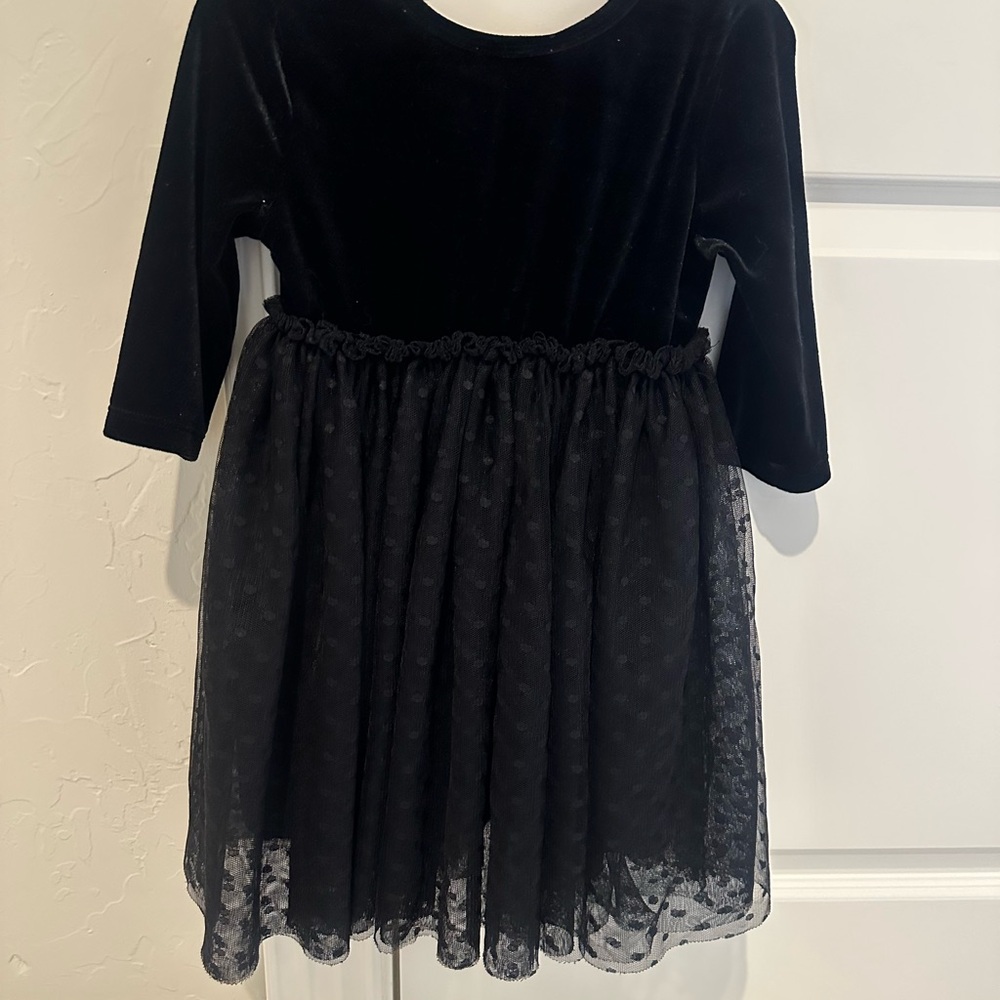 Elegant Black Velvet Kids Formal Dress